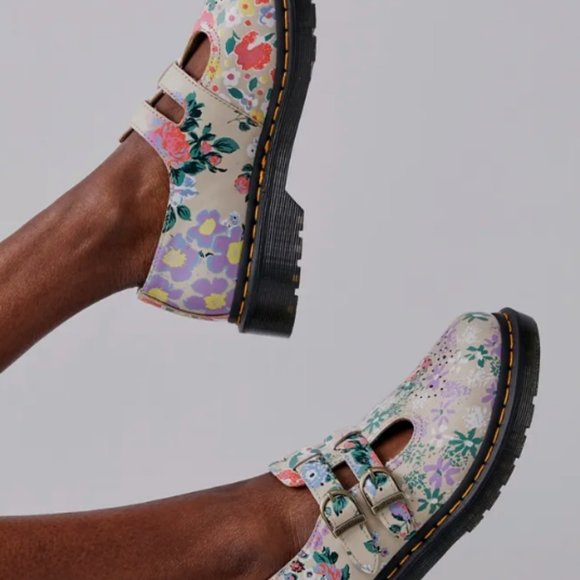 DR. MARTENS 8065 FLORAL MASH UP LEATHER MARY JANE MSRP$170 Super Cute - Picture 4 of 16
